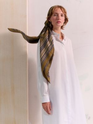 カレジェアン カシミヤシルク 《アマゾンの祭典・バンダナ》, イメージ: 着用例, worn, ビュー2の3