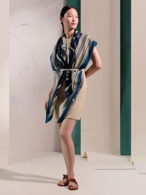 カレジェアン カシミヤシルク 《アマゾンの祭典・バンダナ》, イメージ: 着用例, worn, ビュー2の3