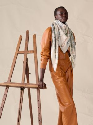 Le Monde d'Hermès shawl 140, View: Worn, worn, view 2 of 3