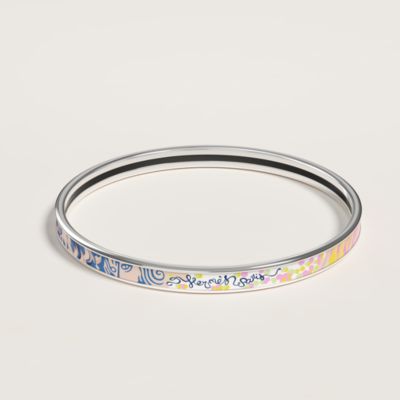 HERMES ブラック/ブルー バングル Clic HH 24 Brides et Chaines bracelet - Black | Hermès USA