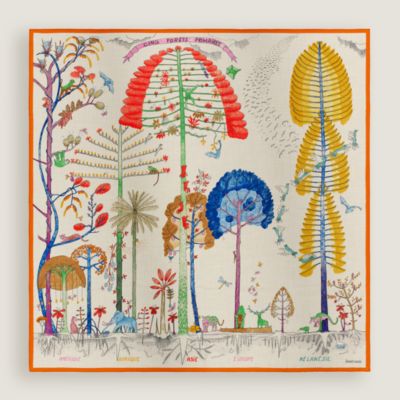 Cinq Forets Primaires 140喀什米爾與真絲混紡方巾