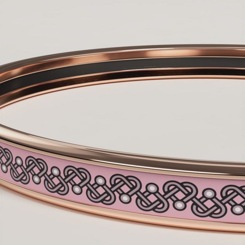 HERMES Émail Bangle ロゴ入り マルチカラー エルメス ブランド バングル レディース メタル フランス