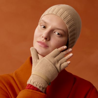 HERMES エルメス フレカンス セリエボタン ニットキャップ＆手袋セット 