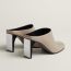 Mules Lina 80, beige galet