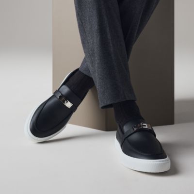 k*k様 HERMES ブラックレザードレスシューズ　43 1/2 HERMES エルメス クイック QUICK レザー スニーカー ブラック 39 1/2