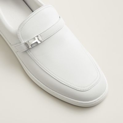 HERMES エルメス モカシンパリ 38.5 ホワイト モカシン《パリ