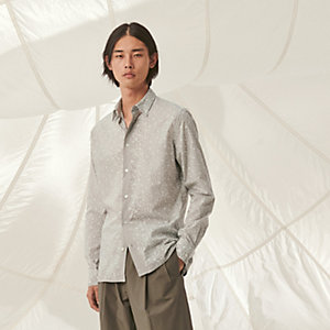 Boxy fit shirt with high collar | Hermès USA