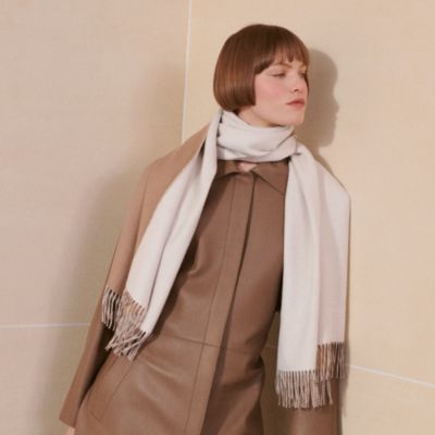 HERMES エルメス カシミヤ マフラー ストール 大判 ベージュ ショール  