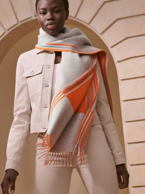 gris chiné/orange