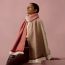 Nattee Sunrise scarf, cuir/rouge/blanc