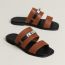 Made sandal, gold/noir