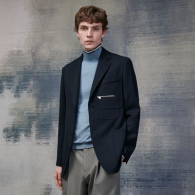 HERMES-PARIS テーラードジャケット HERMES - エルメス HERMES ディアスキンレザージャケット