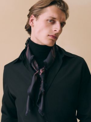 Quadrige fringed scarf 80, View: Worn, worn, view 2 of 3
