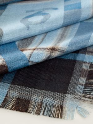 Quadrige Tartan fringed scarf 80, View: Detail, detail, view 3 of 3