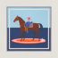 Surfing Fan scarf 65, marine/marron/rose, no stock