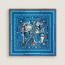 Carré 65 Neo Brandebourgs Bandana Frange, azur/blanc/mandarine