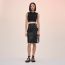 "Cliquetis Tattoo Aquarelle" mixed materials leather skirt, noir, no stock