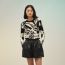Long-sleeve "Cliquetis" intarsia sweater, noir, no stock