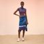 "Tatersales en Zigzag" twillaine skirt, bleu horizon, no stock