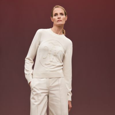 HERMES ストライプ ＆ ツイスト Tシャツ ワッフル × ストライプ プルオーバー（Tシャツ/カットソー