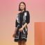 "Promenade du Matin Remix" long twillaine cardigan, noir, no stock