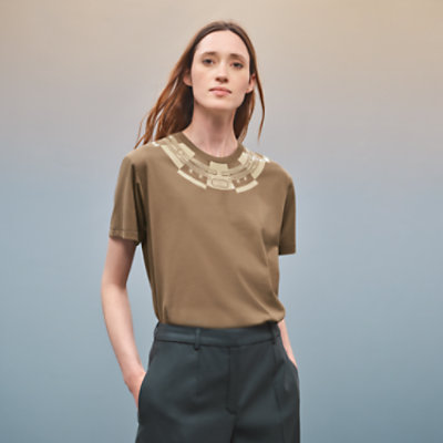 Tシャツ 《朝の散歩》プリント | Hermès - エルメス-公式サイト