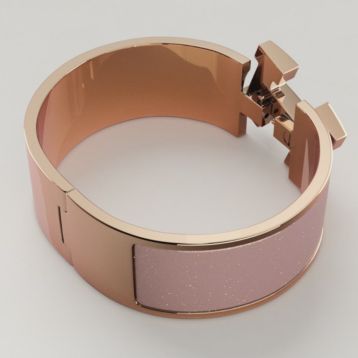 Clic Clac H glitter bracelet - Pink | Hermès USA