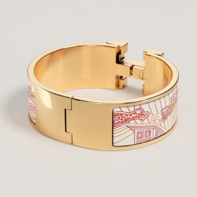 HERMES LE BRACELET H ゴールド バングル クリックH（可愛いデザイン  
