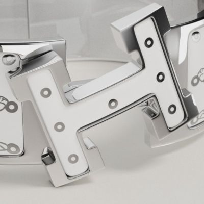 【apです】HERMES ブレスレット〈クリックH〉ホワイト エナメルブレスレット 《クリックH/オナージュ・タータン・エ