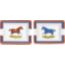 Chevaux a la Couverture set of 2 ashtrays, mini model, terracotta/bleu