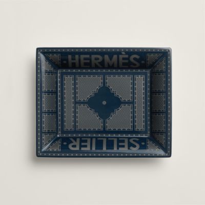 Plateau Rectangulaire Hermès H Deco Noir En Porcelaine - Neuf Dans Sa Boîte