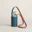 Flaneuse water bottle and shoulder strap, bleu thalassa/terre battue