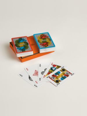 Set of 2 Lithographie Equestre bridge playing cards