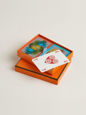 Set of 2 Lithographie Equestre bridge playing cards, View: front, front, view 3 of 4