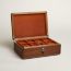 Casaque Felin dans un Jardin Mexicain watch and cufflink box, bleu de Malte