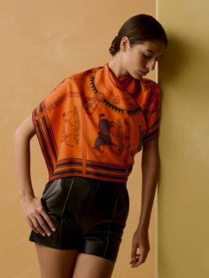 Couvertures et Tenues de Jour cavaliere scarf 90, View: Worn, worn, view 2 of 3