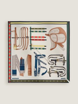 Lettres Equestres double face cavaliere scarf 90, View: Flat, flat, view 4 of 7