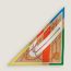 Clic-Clac triangle, vermillon/beige doré/vert