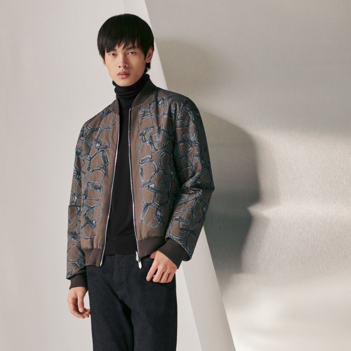 Louis Vuitton Monogram embossed utility leather jacket