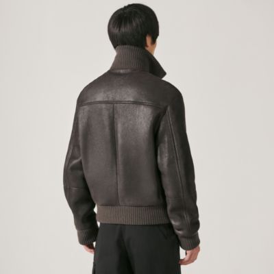 Maxi patch rib-trim jacket