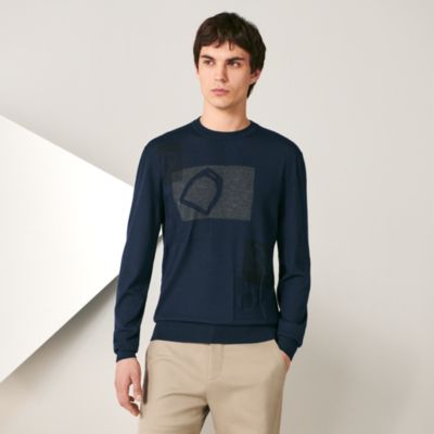 "Decoupage Equestre" crewneck sweater