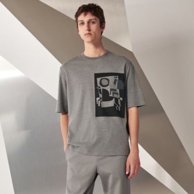 HERMES Tシャツ エルメス メンズ Tシャツ ”ハーバリウム3D ” カーキ #L タグ付
