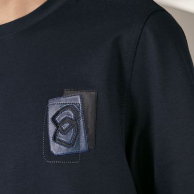 日本未入荷 ラムスキンEtriers Decalesパッチ付きHermesパーカー HERMES エルメスパーカー