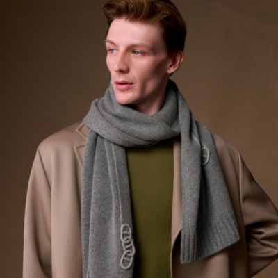 HERMES(エルメス) マフラー美品 - H259142S ダークグレー×ライトグレー  