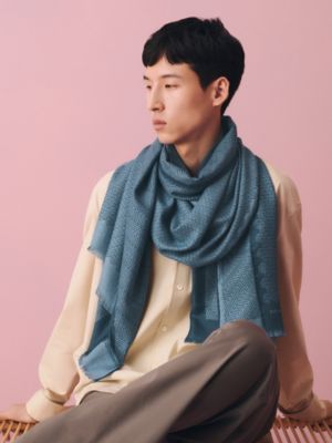 Soie en Vague scarf, View: Worn, worn, view 2 of 3