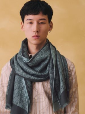 Soie en Vague scarf, View: Worn, worn, view 3 of 4