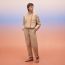 Quilted sport jacket, beige albinos, no stock