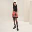 "Brides de Gala et Chaines" pleated miniskirt, rouge cornaline, no stock