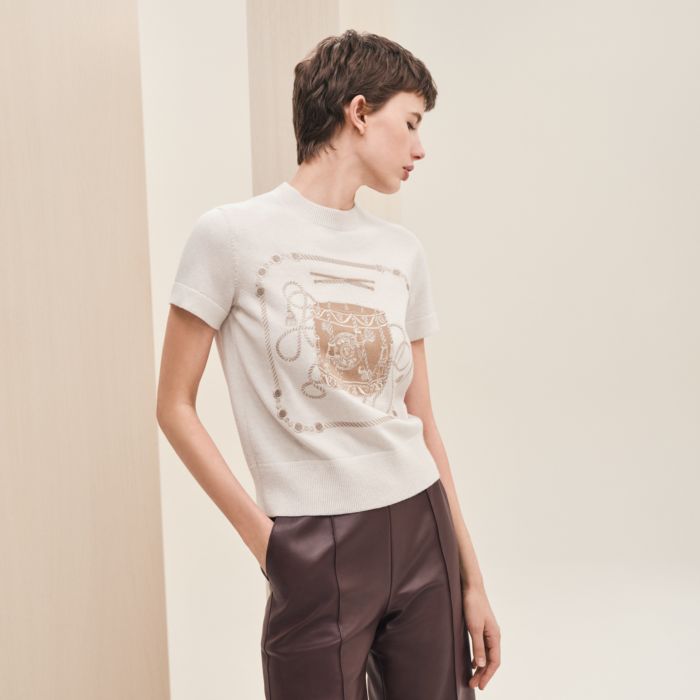 ロングスリーブニット 《ド・レ・ブックル》モチーフ | Hermès 
