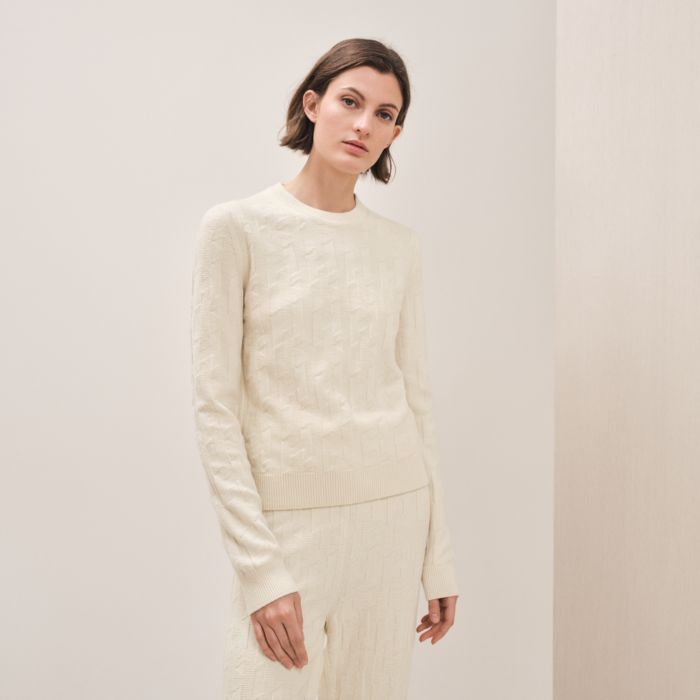 Louis Vuitton - Chain Detail Cashmere Sweater - Blanc Lait - Women - Size: XXS - Luxury